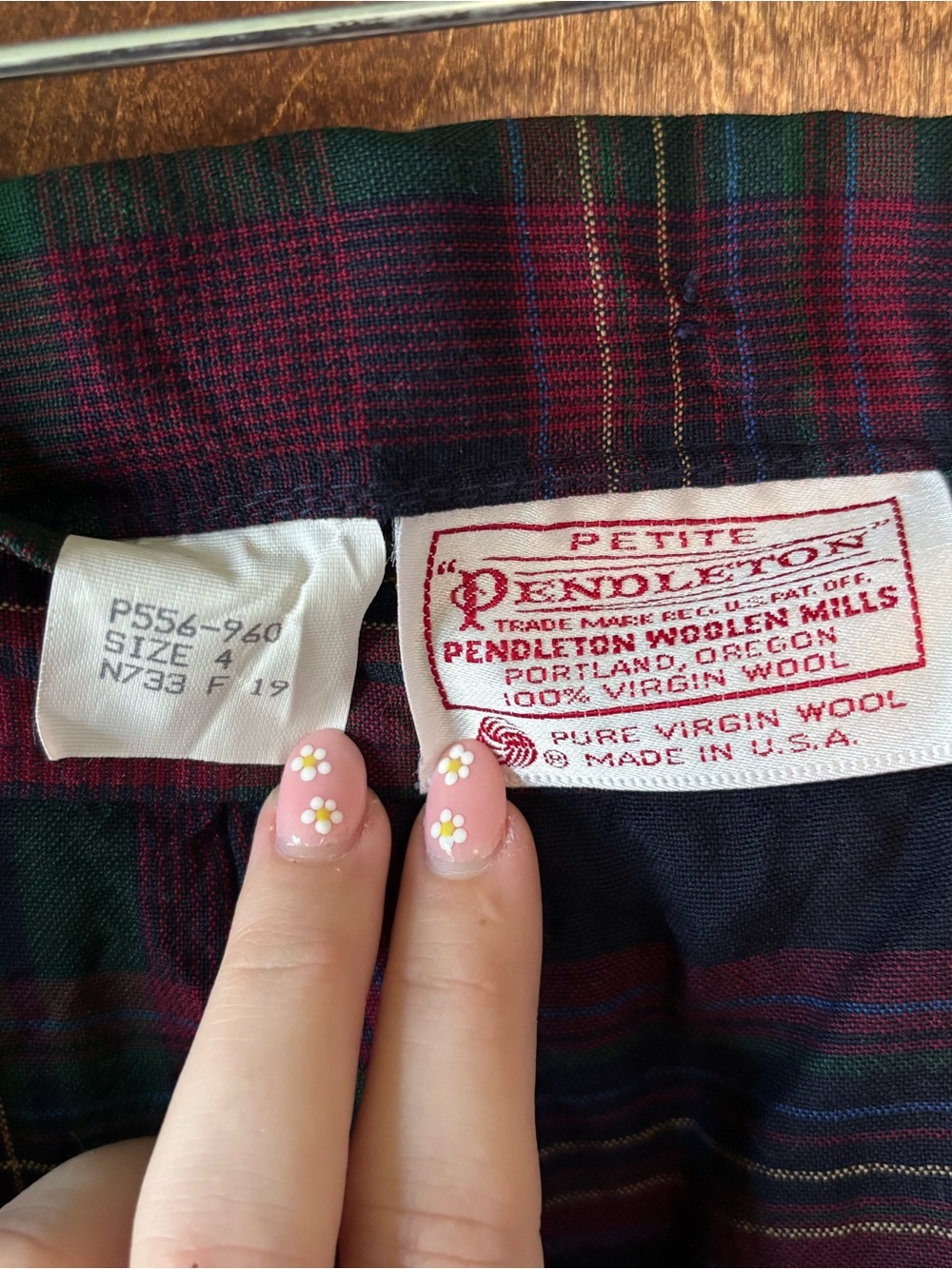 VTG PENDLETON Skirt Virgin Wool Flannel Tartan Plaid Pencil Red Green USA Sz 4